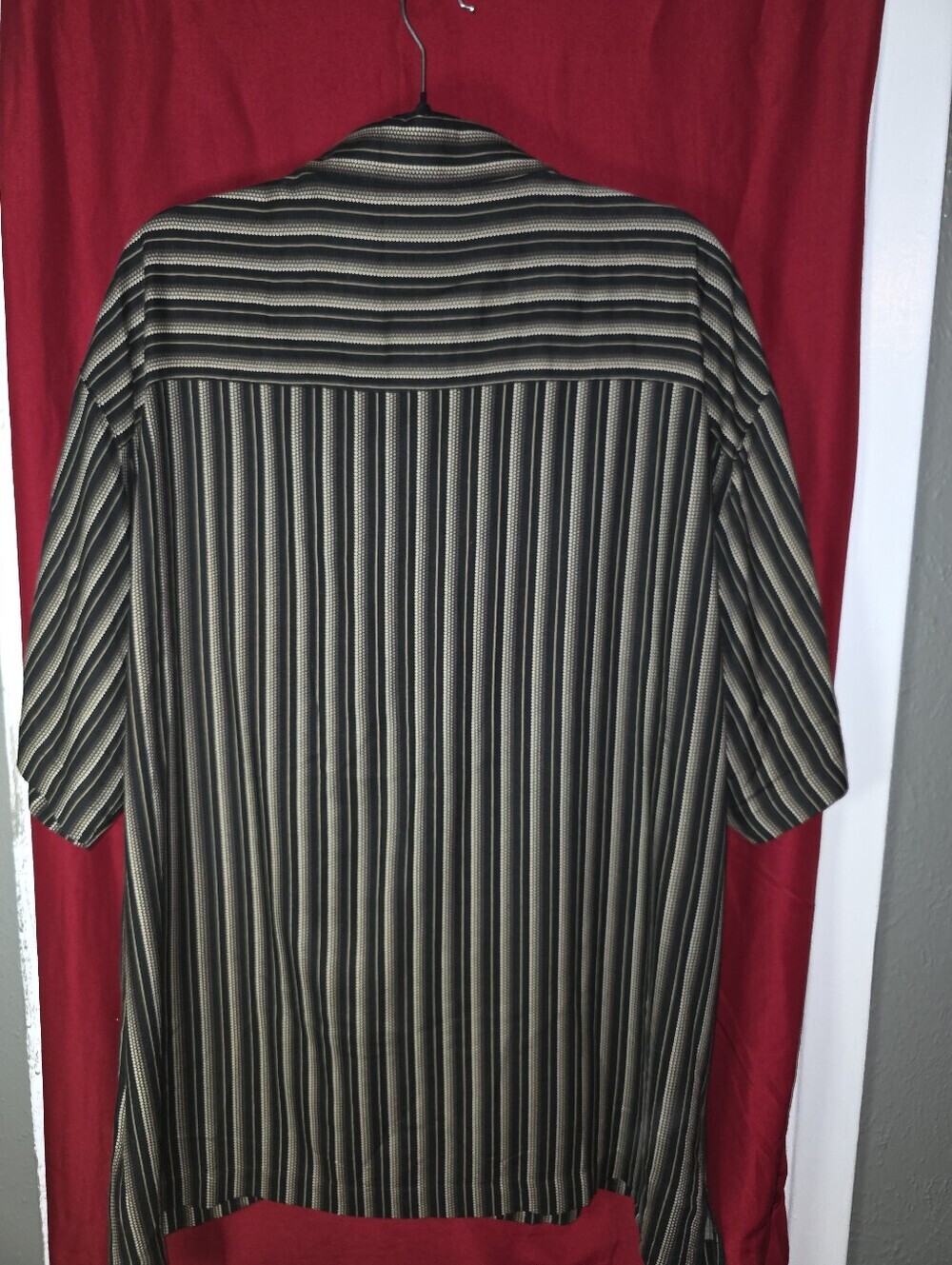 Neiman Marcus Vintage Men’s Silk Rayon Striped Button Up Shirt XXL - Picture 2 of 7